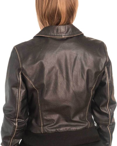 Γνήσιο Γυναικέιο Δερμάτινο Μπουφάν - X766