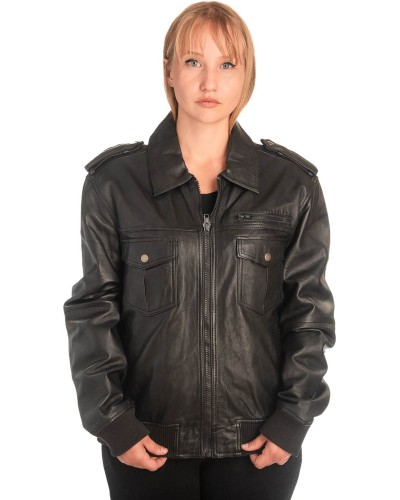 Γνήσιο Γυναικέιο Δερμάτινο Μπουφάν - X779