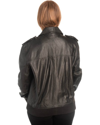 Γνήσιο Γυναικέιο Δερμάτινο Μπουφάν - X779