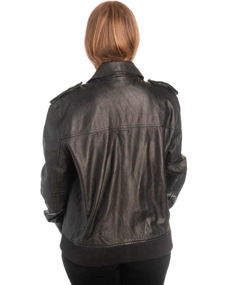 Γνήσιο Γυναικέιο Δερμάτινο Μπουφάν - X779