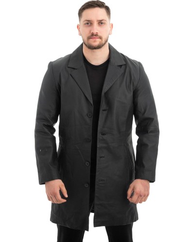 Γνήσιο Ανδρικό Δερμάτινο Παλτό - Z452