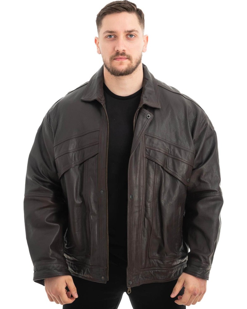  Γνήσιο Ανδρικό Δερμάτινο Μπουφάν - Z455