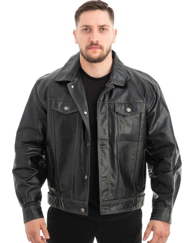  Γνήσιο Ανδρικό Δερμάτινο Μπουφάν - Z457
