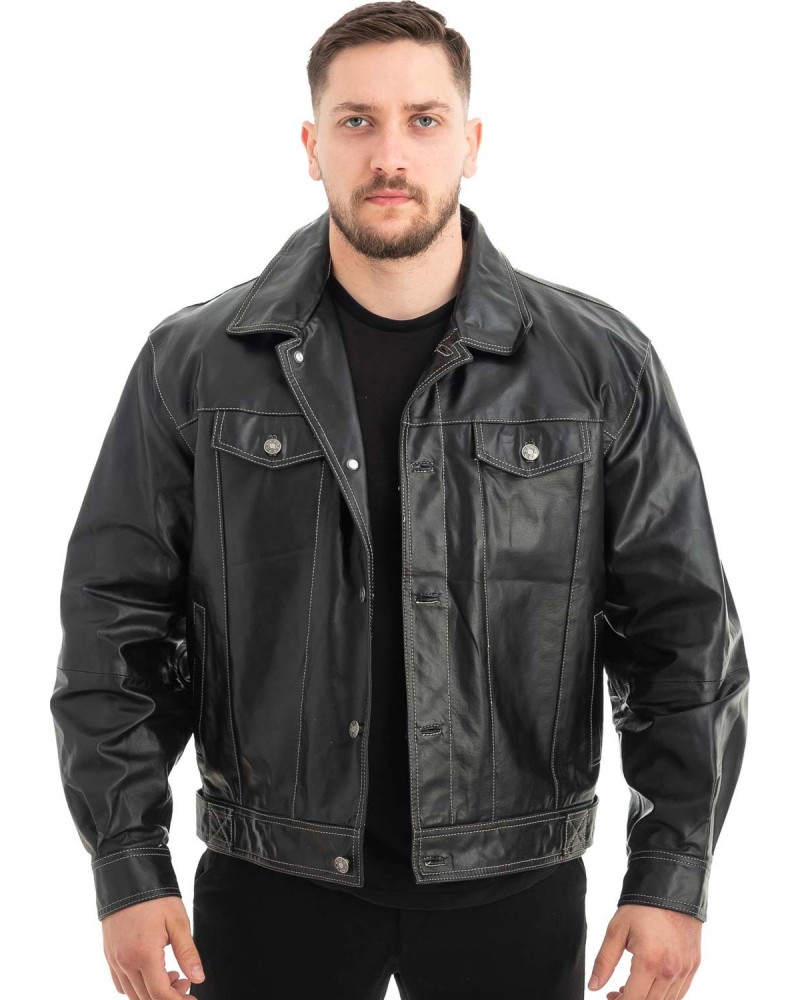  Γνήσιο Ανδρικό Δερμάτινο Μπουφάν - Z457