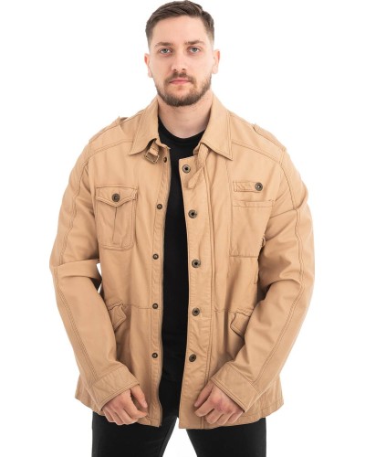  Γνήσιο Ανδρικό Δερμάτινο Μπουφάν - Z458