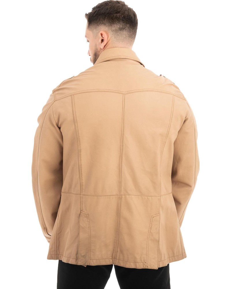  Γνήσιο Ανδρικό Δερμάτινο Μπουφάν - Z458