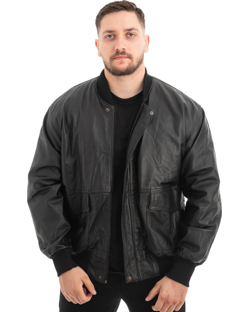  Γνήσιο Ανδρικό Δερμάτινο Μπουφάν - Z462