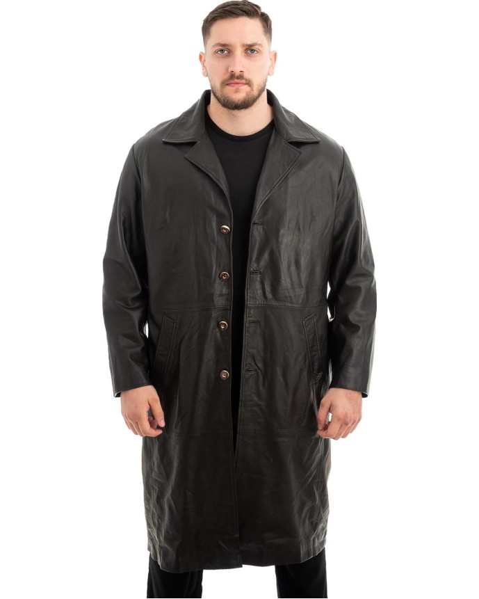 Γνήσιο Ανδρικό Δερμάτινο Παλτό - Z465