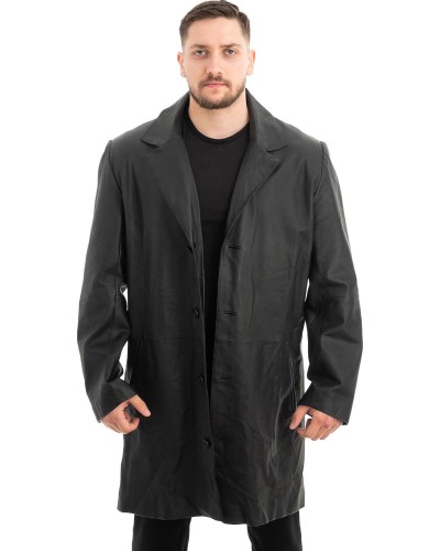 Γνήσιο Ανδρικό Δερμάτινο Παλτό - Z466