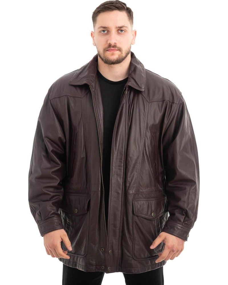  Γνήσιο Ανδρικό Δερμάτινο Μπουφάν - Z468