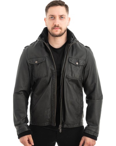  Γνήσιο Ανδρικό Δερμάτινο Μπουφάν - Z469