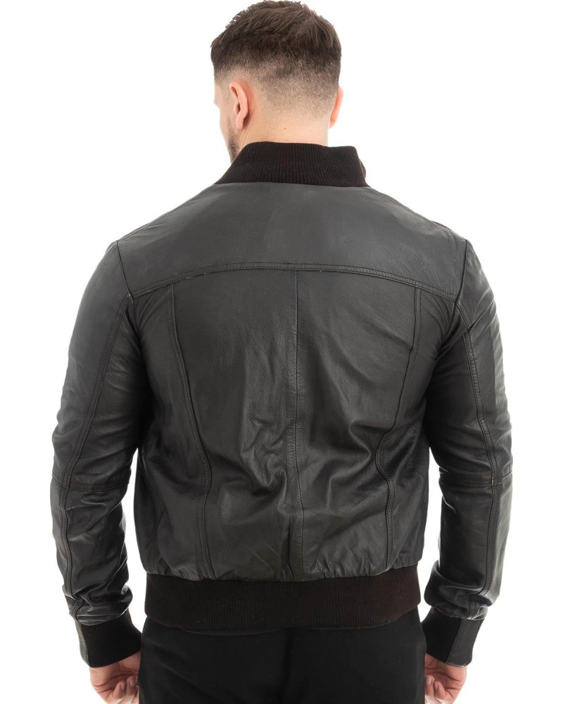  Γνήσιο Ανδρικό Δερμάτινο Μπουφάν - Z475