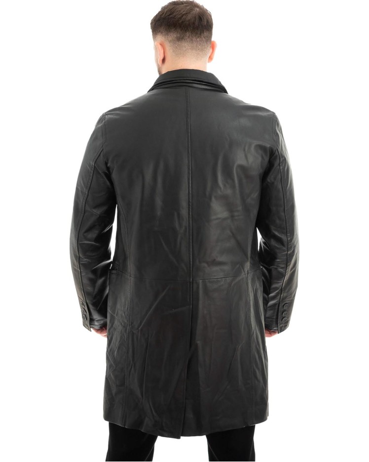 Γνήσιο Ανδρικό Δερμάτινο Παλτό - Z487