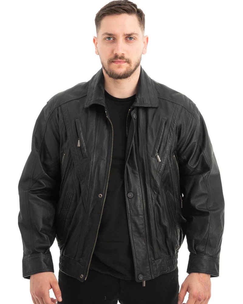  Γνήσιο Ανδρικό Δερμάτινο Μπουφάν - Z490