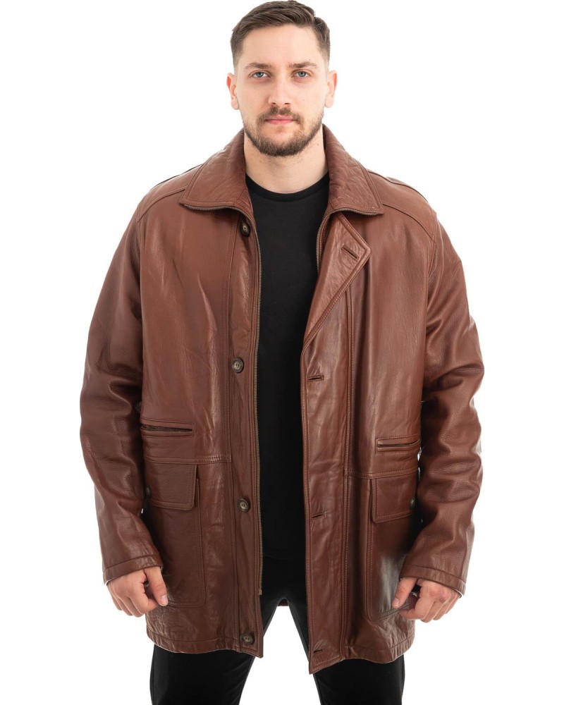  Γνήσιο Ανδρικό Δερμάτινο Μπουφάν - Z491