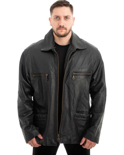  Γνήσιο Ανδρικό Δερμάτινο Μπουφάν - Z496