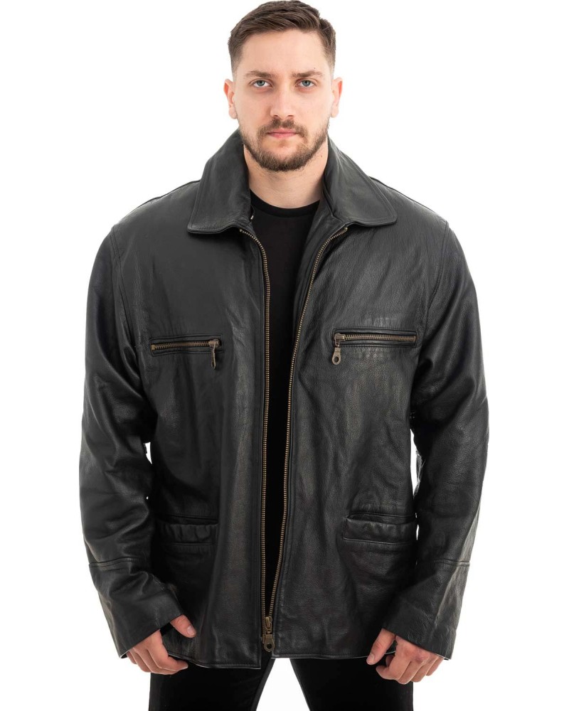  Γνήσιο Ανδρικό Δερμάτινο Μπουφάν - Z496