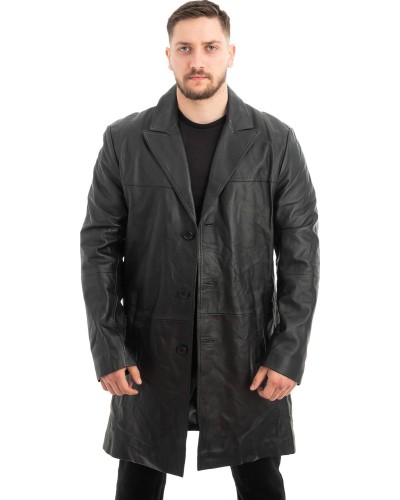 Γνήσιο Ανδρικό Δερμάτινο Παλτό - Z498