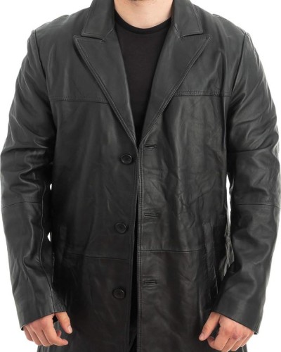 Γνήσιο Ανδρικό Δερμάτινο Παλτό - Z498