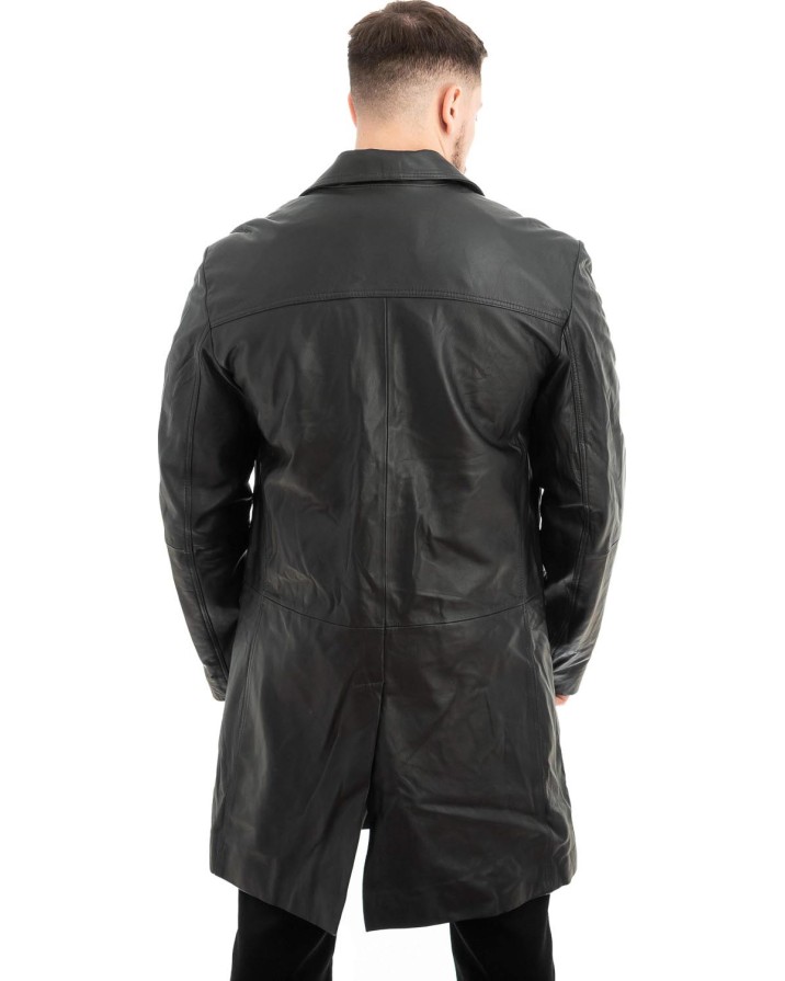 Γνήσιο Ανδρικό Δερμάτινο Παλτό - Z498