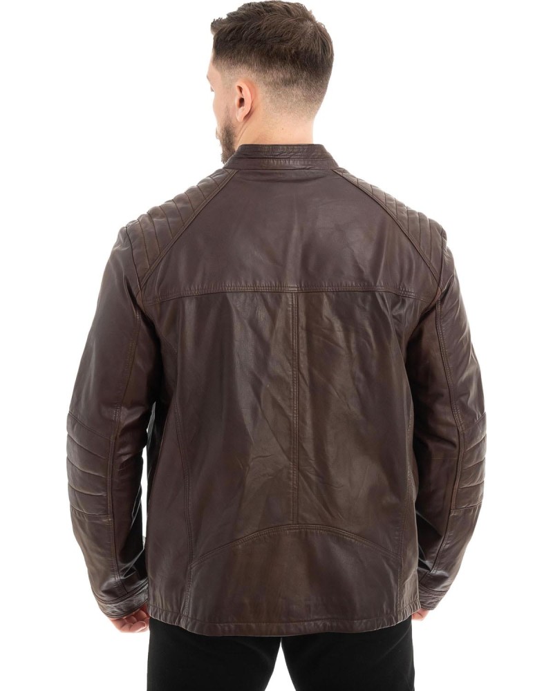  Γνήσιο Ανδρικό Δερμάτινο Μπουφάν - Z503