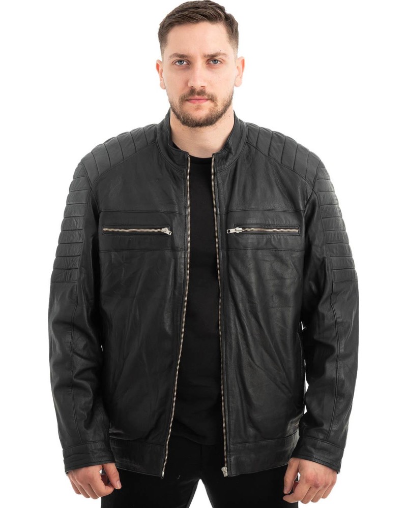  Γνήσιο Ανδρικό Δερμάτινο Μπουφάν - Z507