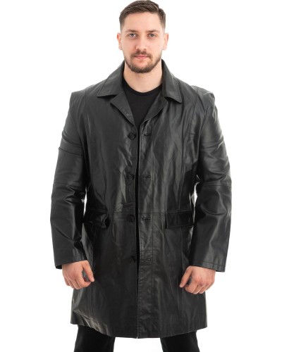 Γνήσιο Ανδρικό Δερμάτινο Παλτό - Z508