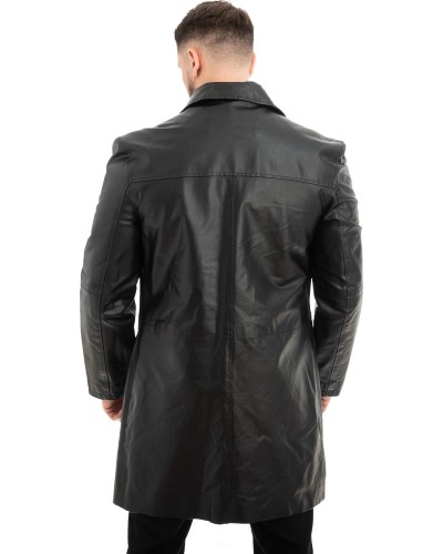 Γνήσιο Ανδρικό Δερμάτινο Παλτό - Z508