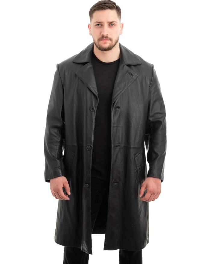 Γνήσιο Ανδρικό Δερμάτινο Παλτό - Z513