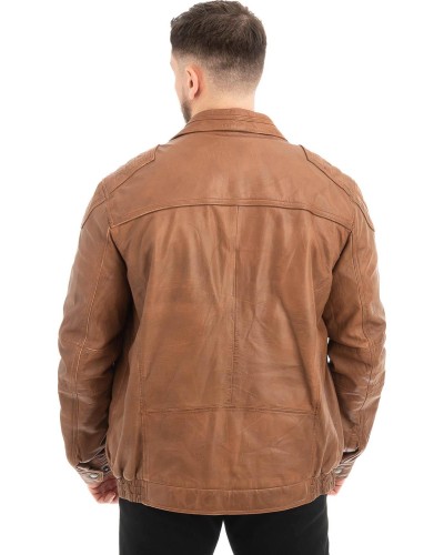  Γνήσιο Ανδρικό Δερμάτινο Μπουφάν - Z524