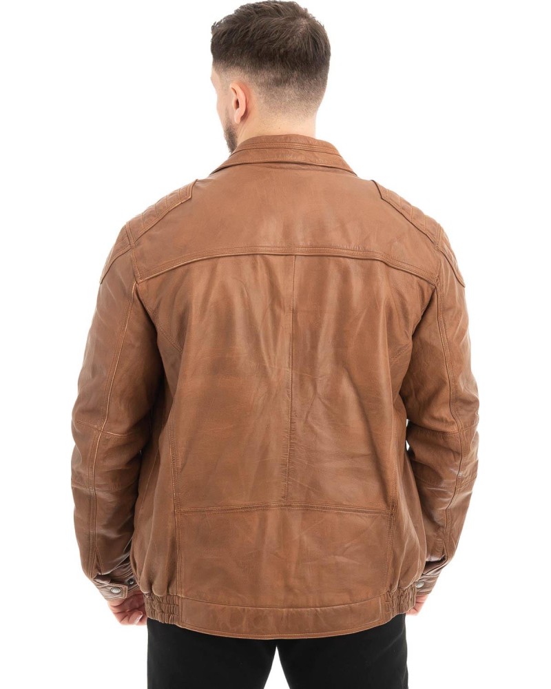  Γνήσιο Ανδρικό Δερμάτινο Μπουφάν - Z524