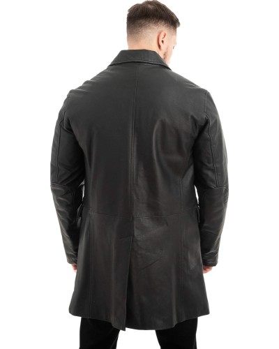 Γνήσιο Ανδρικό Δερμάτινο Παλτό - Z528