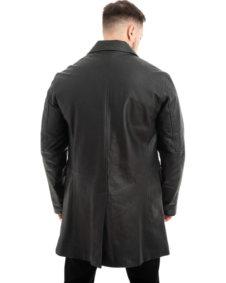 Γνήσιο Ανδρικό Δερμάτινο Παλτό - Z528