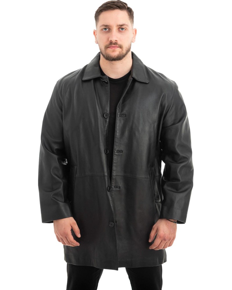 Γνήσιο Ανδρικό Δερμάτινο Παλτό - Z532