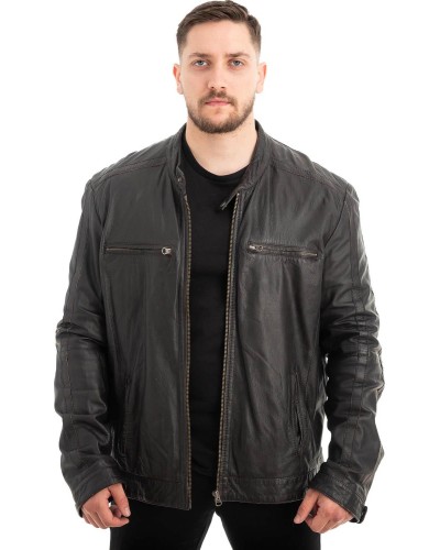  Γνήσιο Ανδρικό Δερμάτινο Μπουφάν - Z534
