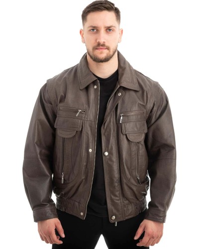  Γνήσιο Ανδρικό Δερμάτινο Μπουφάν - Z535