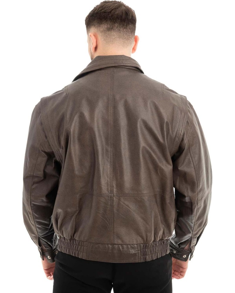  Γνήσιο Ανδρικό Δερμάτινο Μπουφάν - Z535