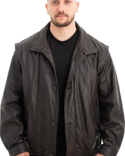  Γνήσιο Ανδρικό Δερμάτινο Μπουφάν - Z536