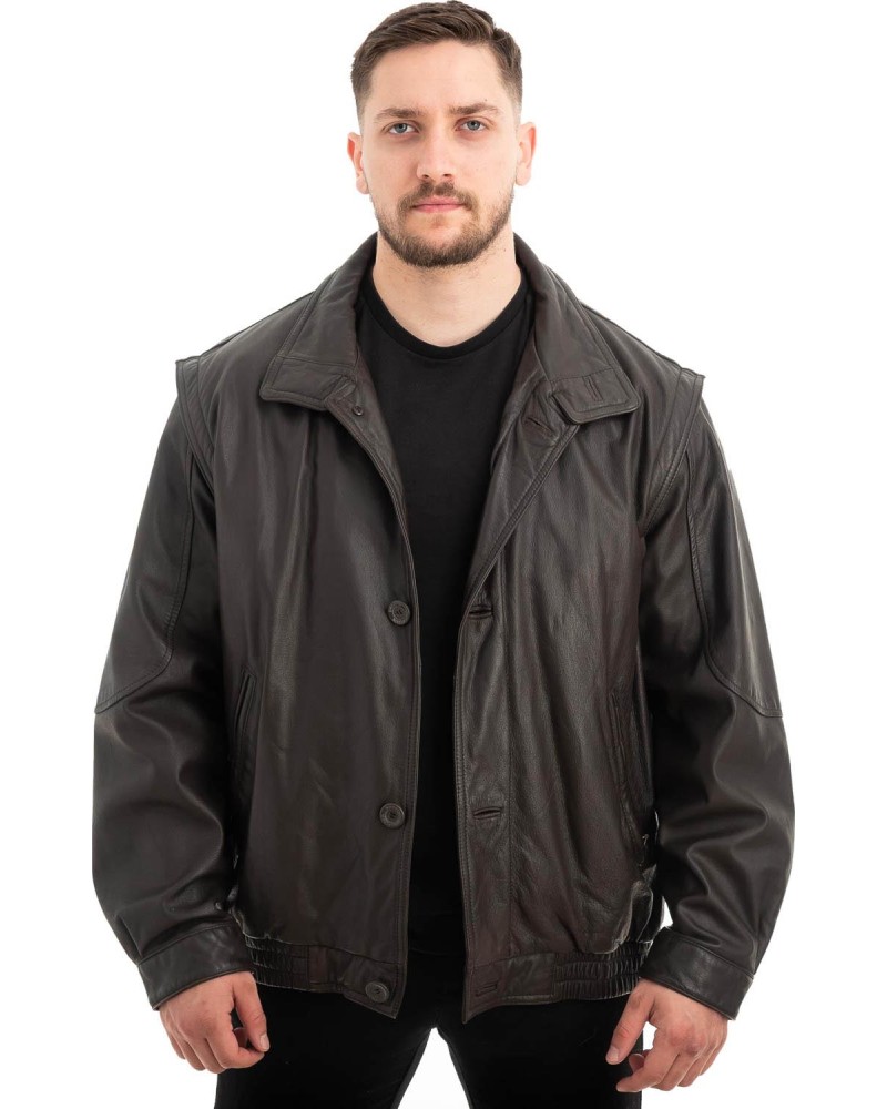  Γνήσιο Ανδρικό Δερμάτινο Μπουφάν - Z536