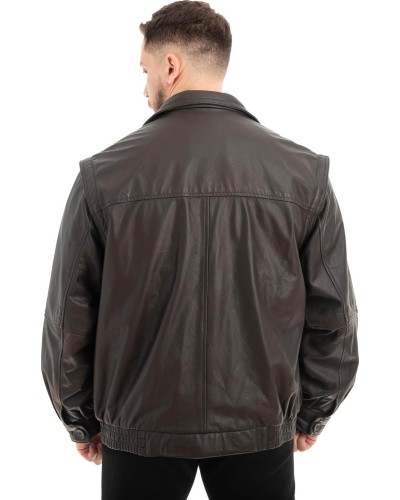  Γνήσιο Ανδρικό Δερμάτινο Μπουφάν - Z536