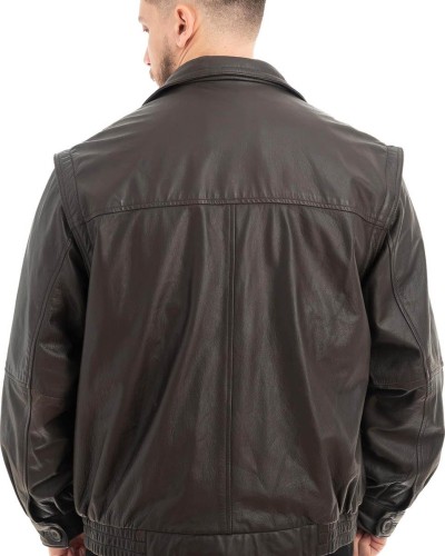  Γνήσιο Ανδρικό Δερμάτινο Μπουφάν - Z536