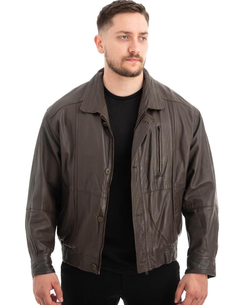  Γνήσιο Ανδρικό Δερμάτινο Μπουφάν - Z540