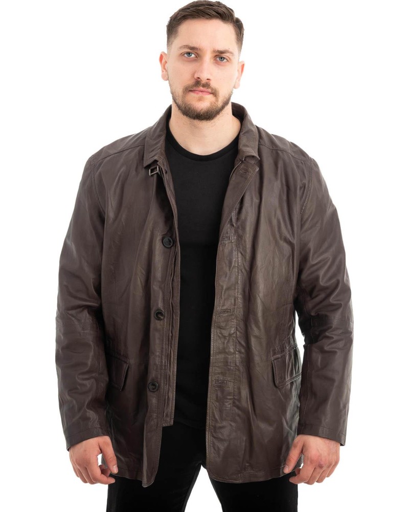  Γνήσιο Ανδρικό Δερμάτινο Μπουφάν - Z541