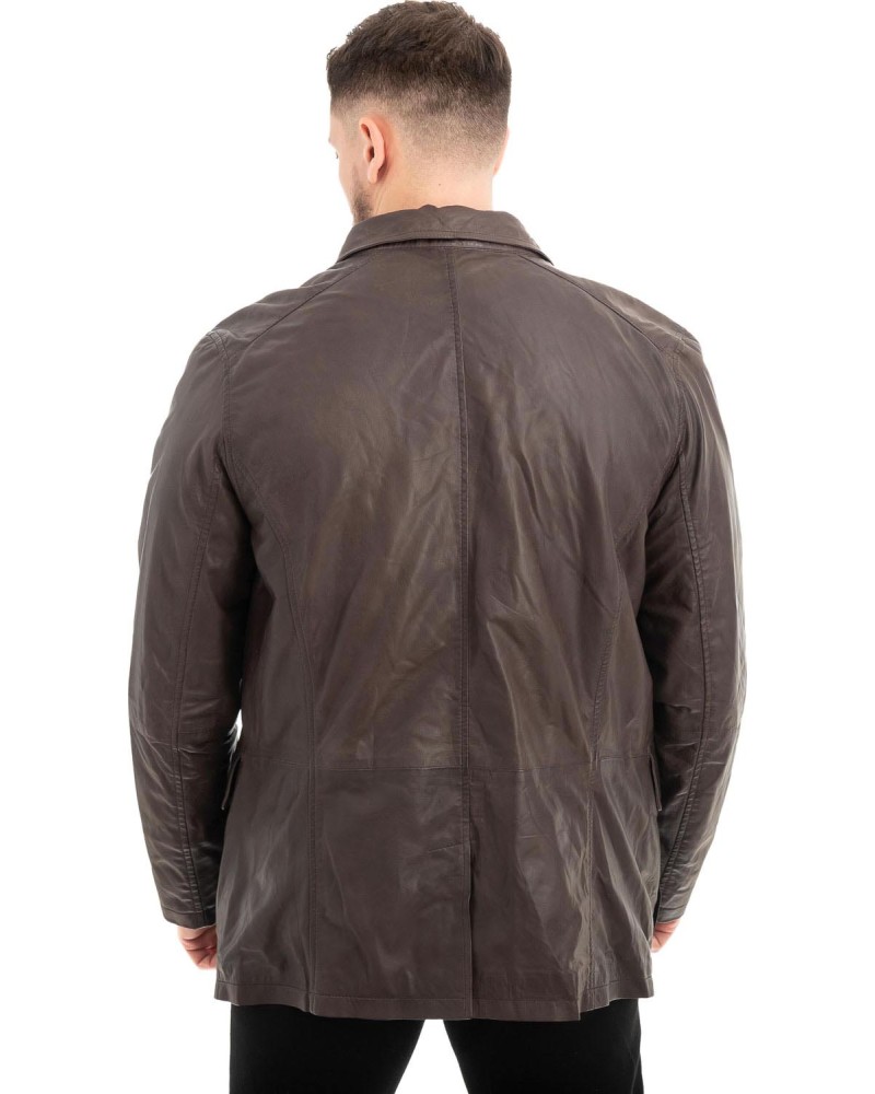  Γνήσιο Ανδρικό Δερμάτινο Μπουφάν - Z541