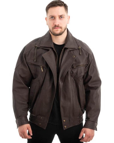  Γνήσιο Ανδρικό Δερμάτινο Μπουφάν - Z542