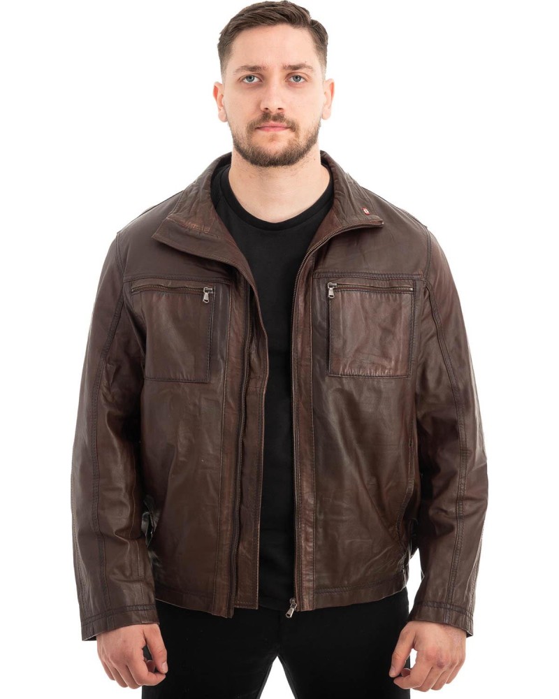  Γνήσιο Ανδρικό Δερμάτινο Μπουφάν - Z550