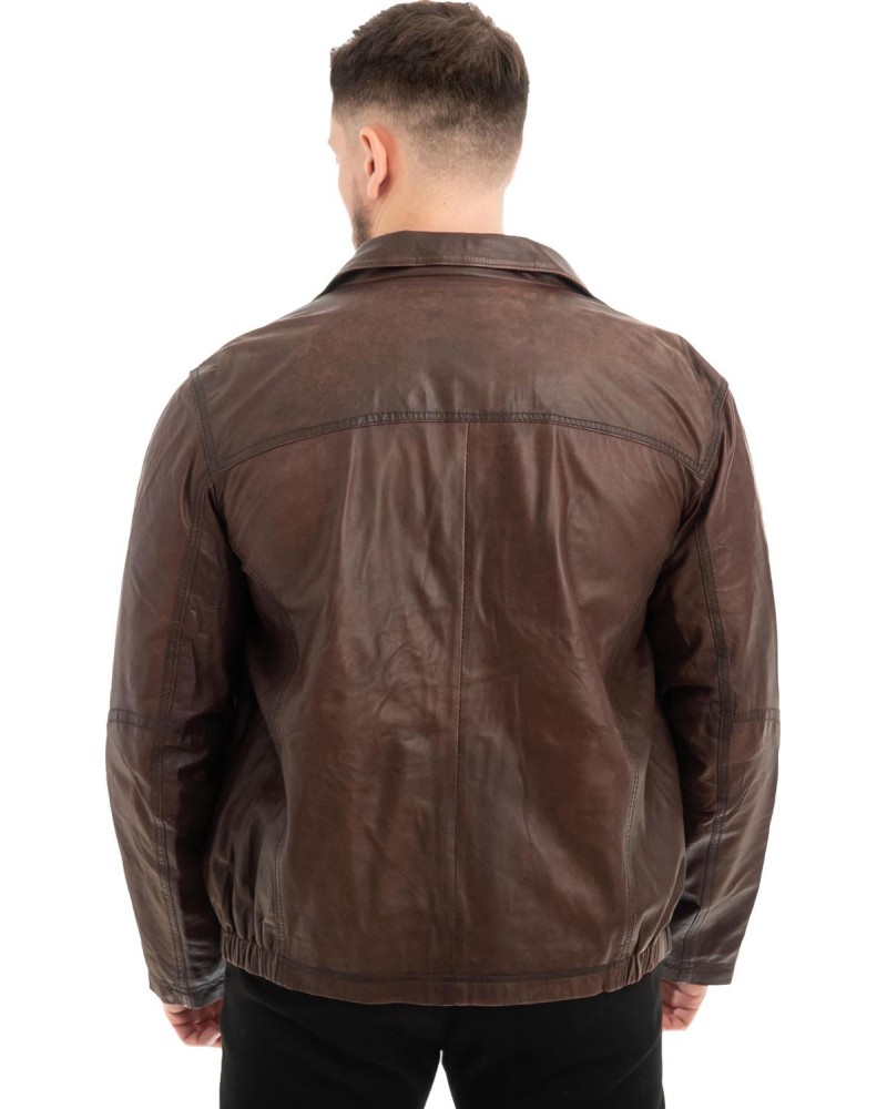  Γνήσιο Ανδρικό Δερμάτινο Μπουφάν - Z550