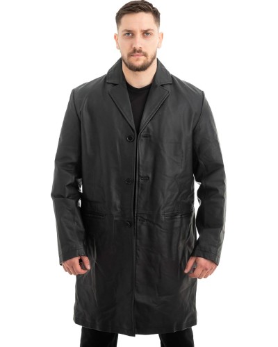 Γνήσιο Ανδρικό Δερμάτινο Παλτό - Z552