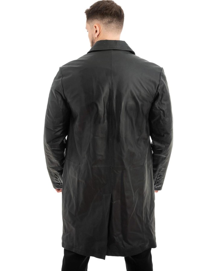 Γνήσιο Ανδρικό Δερμάτινο Παλτό - Z552