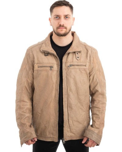  Γνήσιο Ανδρικό Δερμάτινο Μπουφάν - Z566